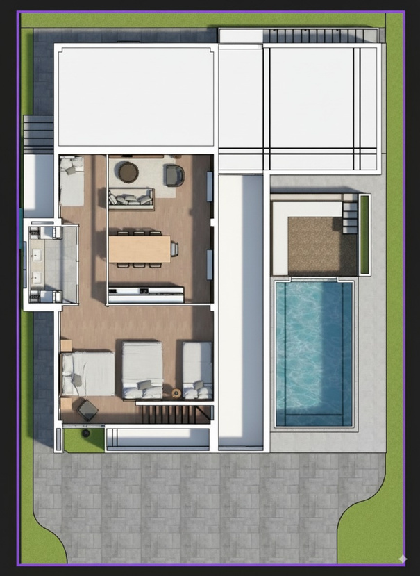 Phaview villa ground and upper floor plan, layout two